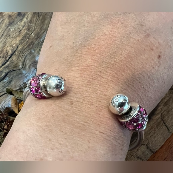 New Chamilia Swarovski Crystals Charm Bead Mosaic Pink Sterling Silver - Picture 6 of 9